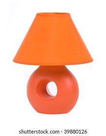  Stylish Orange Lamp Over White Background