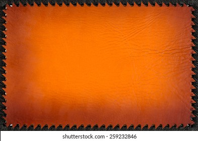 Stylish Orange Leather Photo Album Cover With Black Frame