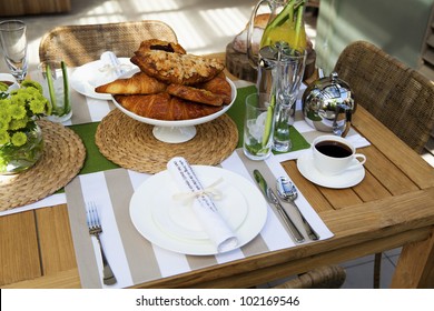 Stylish Outdoor Table Setting For Two