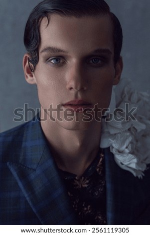 Similar – Image, Stock Photo Artistic retro aesthetic portrait