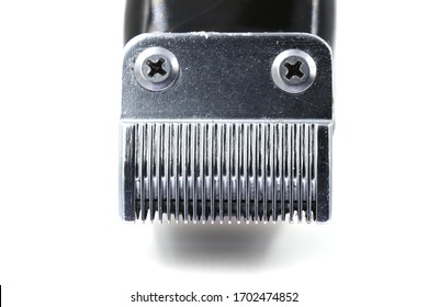 Stylish Professional Barber Clippers, Hair Clippers, Haircut accessories on white background.haircut machine.Keep clean.