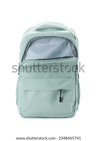 Stylish school backpack isolated on white background