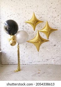 Stylish Set Of Big Foil Balloons In Studio