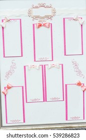 Stylish table list seating plan for wedding reception