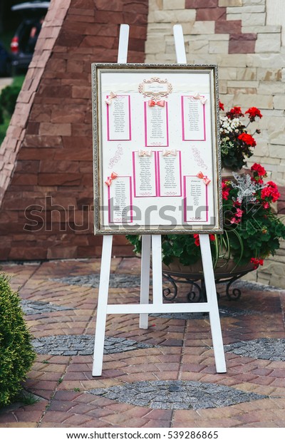 Stylish Table List Seating Plan Wedding Stock Image Download Now