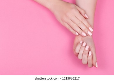 Stylish Trendy Female Pink Manicure.