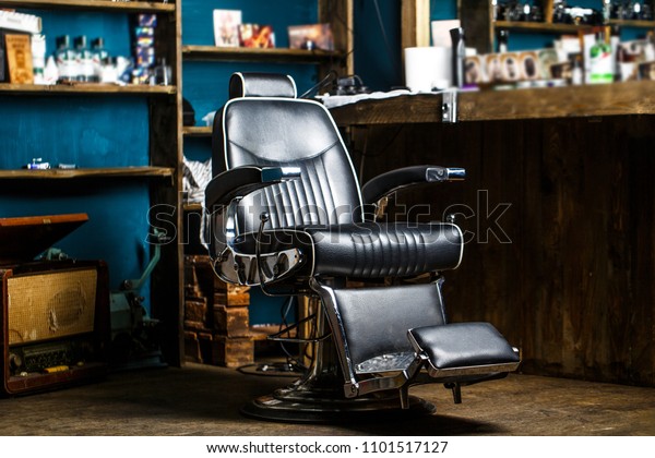 Stylish Vintage Barber Chair Barbershop Theme Stock Photo Edit
