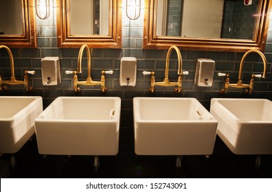 Stylish Washroom In Restaurant 