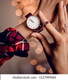 Stylish Watch On Woman Hand