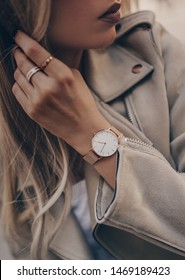 Stylish Watch On Woman Hand