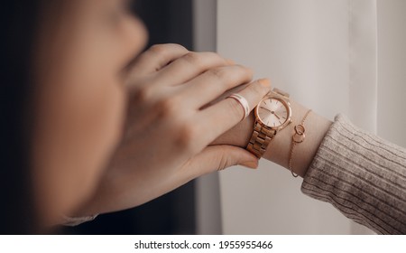 Stylish Watch On Woman Hand