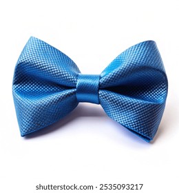 A stylish and well-designed blue bow-tie isolated on a white background - Powered by Shutterstock