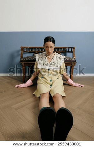 Similar – Image, Stock Photo Artistic retro aesthetic portrait