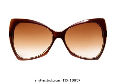 Stylish women's sunglasses white background  Front view 