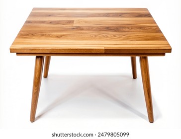 Stylish wooden table isolated on white