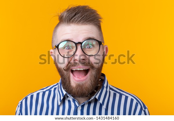 Stylish Young Hipster Man Mustache Beard Stock Photo 1431484160 ...