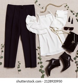 Stylized Business Casual Outfit Flatlay