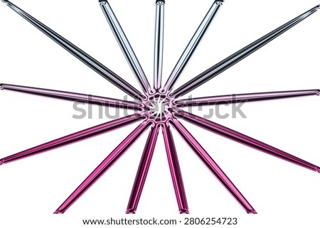a stylized geometric pattern composed of overlapping purple and white lines arranged in a symmetrical starburst The lines radiate outward from a central point, creating a dynamic and clean visual effect. The composition is sharp and modern, with a minimalistic and contemporary aesthetic.