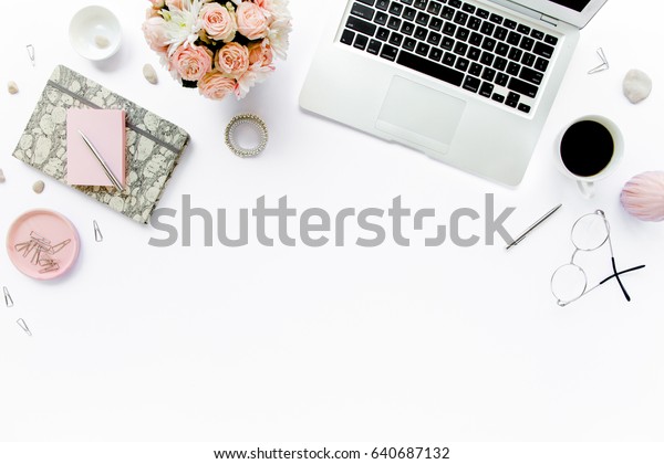 Stylized Womens Desk Office Desk Workspace Stock Photo Edit Now