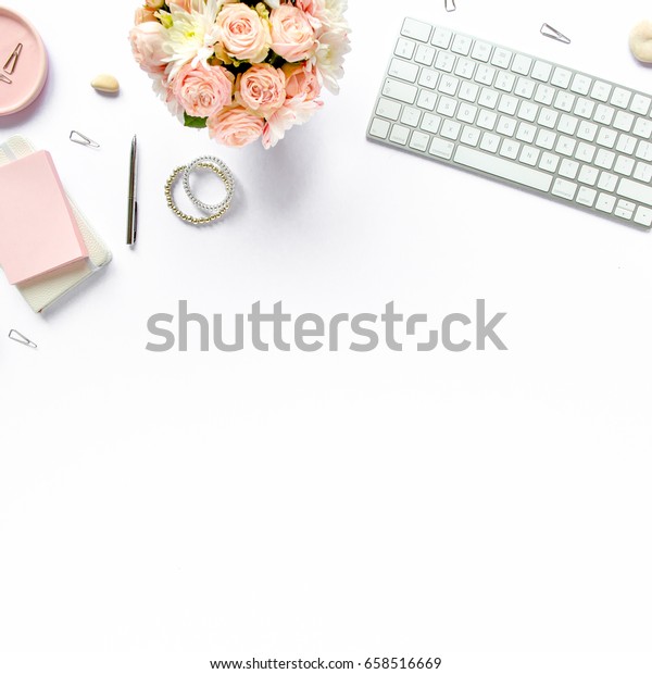 Stylized Womens Desk Office Desk Workspace Stock Photo Edit Now