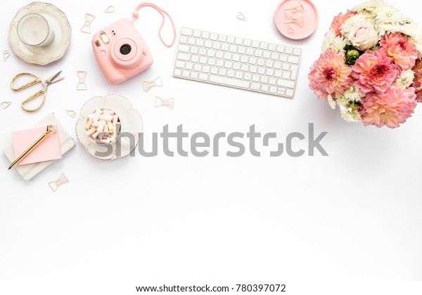 Stylized Womens Desk Office Desk Workspace Backgrounds Textures