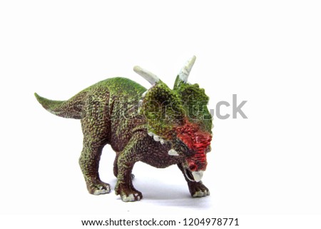 Styracosaurus figure Dinosaur model on white background | Decorative and toy collection for kids and boy
