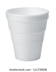 Styrofoam Cup. Disposable Cup With White Background.