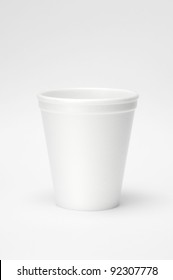 Styrofoam Cup. Disposable Cup With White Background.