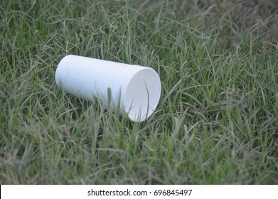 Styrofoam Cup In Grass