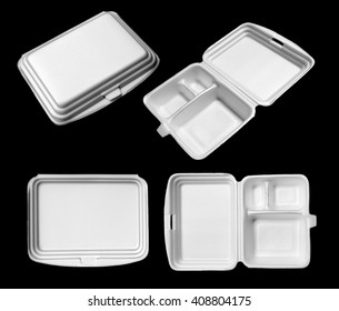 Styrofoam Of Food Container Isolated On Black