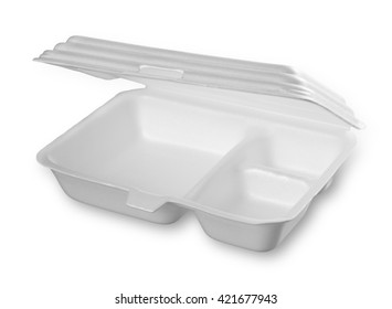 Styrofoam Of Food Container Isolated On White