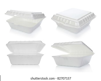 Styrofoam Of Food Container Isolated On White