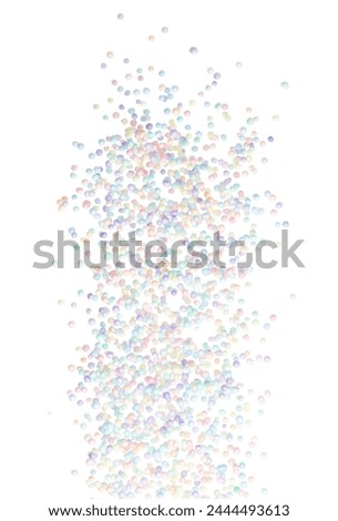 Styrofoam mini ball fly explosion, Pastel foam mini balls float explode, abstract cloud fly. styrofoam pastel mini sphere balls splash throwing in Air. White background Isolated