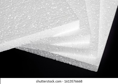 Styrofoam. Sheets Of Factory Manufacturing.