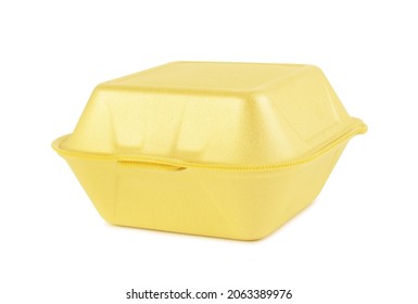 Styrofoam takeaway box isolated on white background