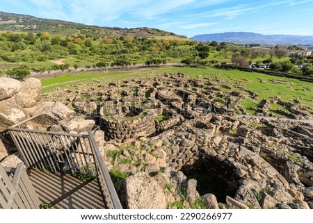 Su Nuraxi is a nuragic archaeological site in Barumini, Sardinia, Italy Stock photo © 