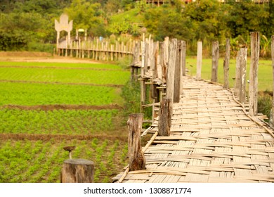 Su Tong Pae Bamboo Bridge At Pang Mu Mae Hong Son Province Thailand