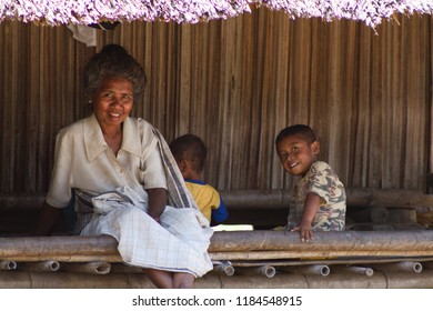 Suai Timor Leste On September 07. 2011: Grand Ma Was With Her Grandchildren