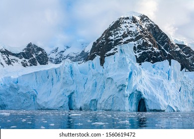 Suarez Glacier (also Known As Petzval Glacier) At Skontorp Cove On The West Coast Of Graham Land In Antarctica.