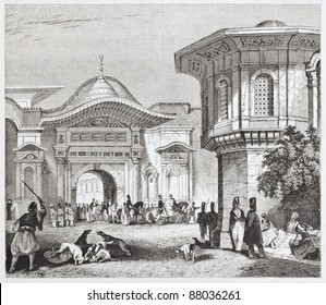 Sublime Port Old View, Constantinople. By Unidentified Author, Published On Magasin Pittoresque, Paris, 1844