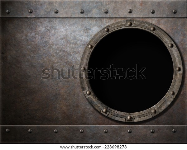 Submarine Battleship Porthole Metal Background Stock Photo (Edit Now ...