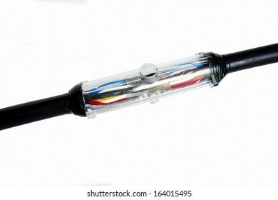 submarine cable joint on isolated background