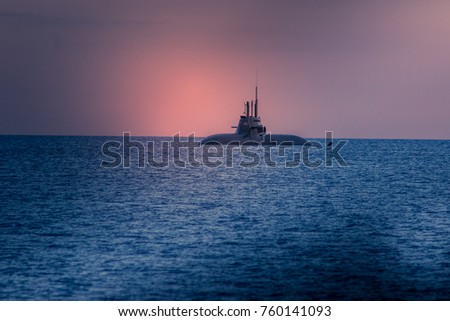 Submarine on the surface