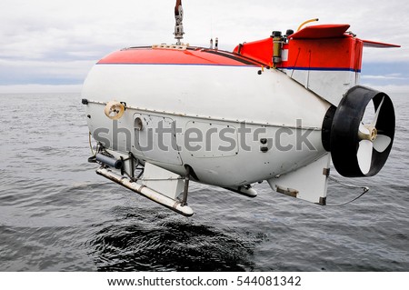 Submarine researching waters