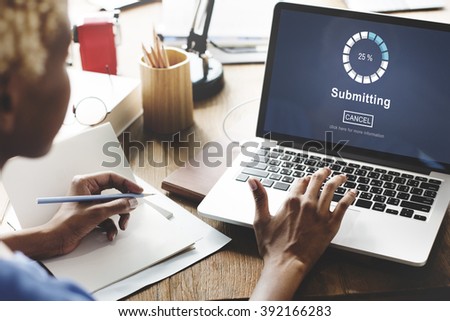 Submitting Online Internet Loading Progress Website Concept
