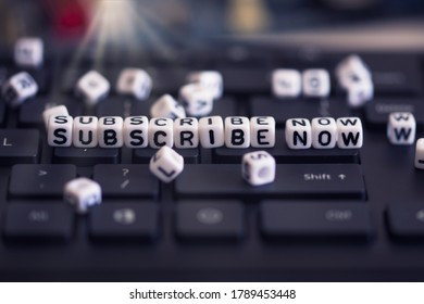 Subscribe button with letters on a computer keyboard