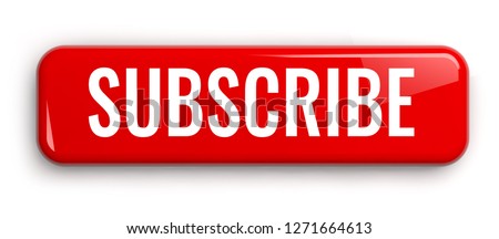 Subscribe Red Label Button. Isolated 3D Banner.