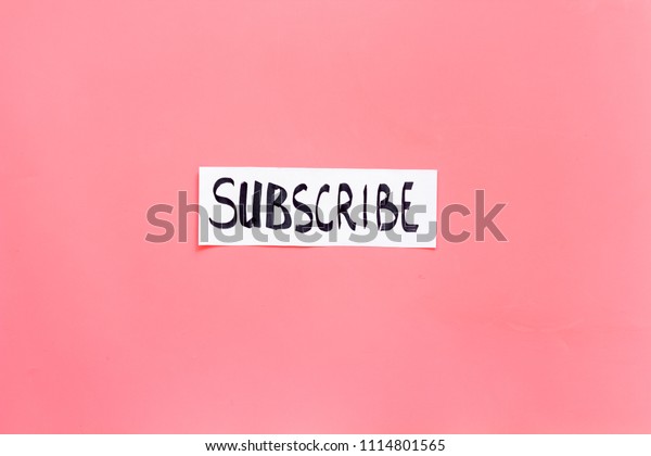 Download Subscribe Template Mockup Hand Lettering Subcribe Stock Photo Edit Now 1114801565