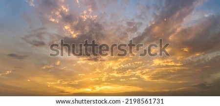 Subset with cloudy sky background