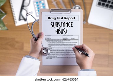 Substance Abuse Doctor Hand Working Professional Doctor